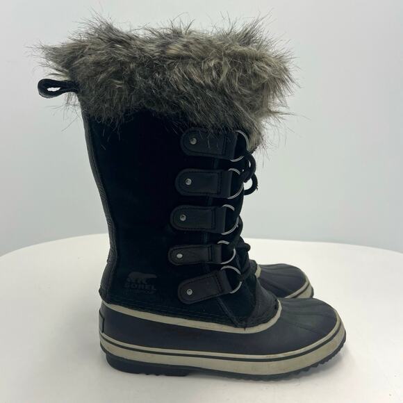 SOREL Joan of Arctic Women's Winter Boot Black/Quarry Insulated Waterproof Sz 8 - Picture 1 of 9